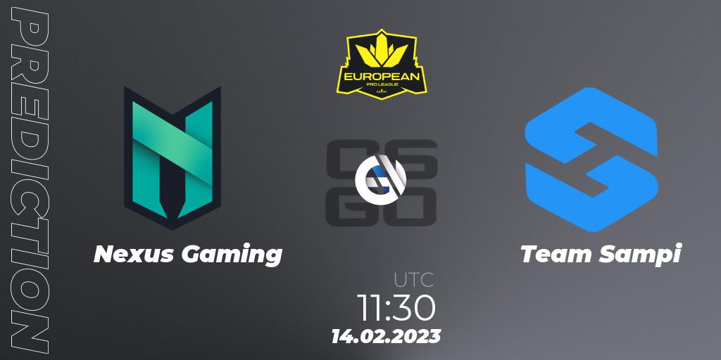 Nexus Gaming vs Team Sampi: Match Prediction. 14.02.2023 at 12:30, Counter-Strike (CS2), European Pro League Season 6: Division 2