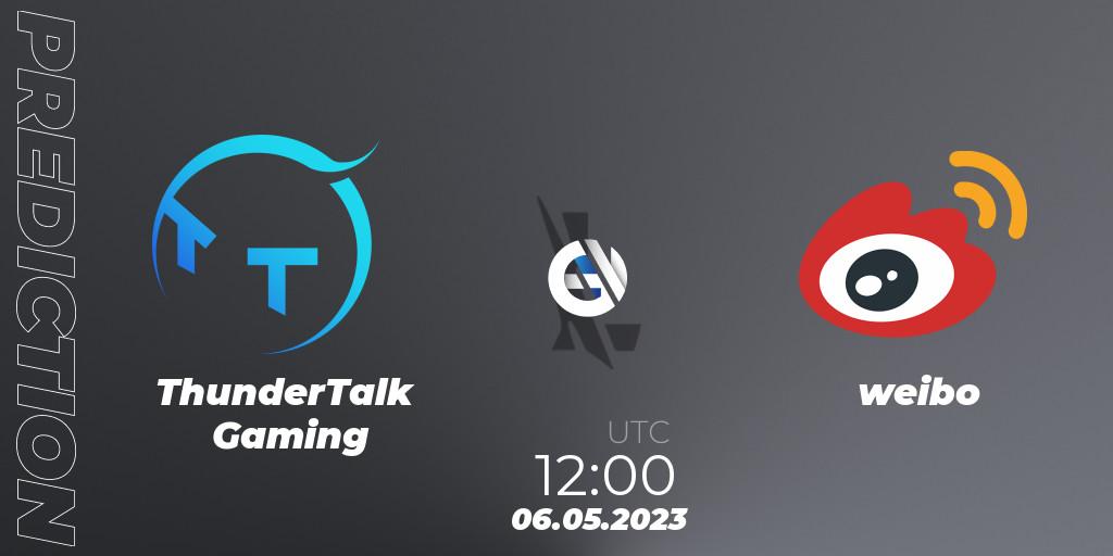 ThunderTalk Gaming vs weibo: Match Prediction. 06.05.2023 at 12:00, Wild Rift, WRL Asia 2023 - Season 1 - Regular Season