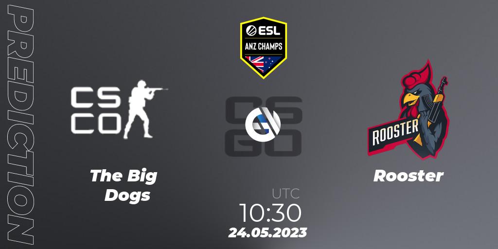 The Big Dogs vs Rooster: Match Prediction. 24.05.2023 at 11:00, Counter-Strike (CS2), ESL ANZ Champs Season 16