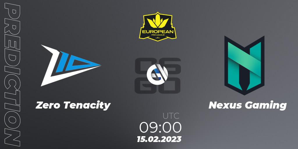Zero Tenacity vs Nexus Gaming: Match Prediction. 15.02.2023 at 08:00, Counter-Strike (CS2), European Pro League Season 6: Division 2