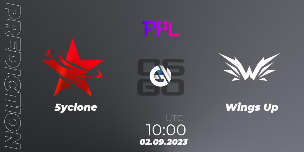 5yclone vs Wings Up: Match Prediction. 02.09.2023 at 10:00, Counter-Strike (CS2), Perfect World Arena Premier League Season 5