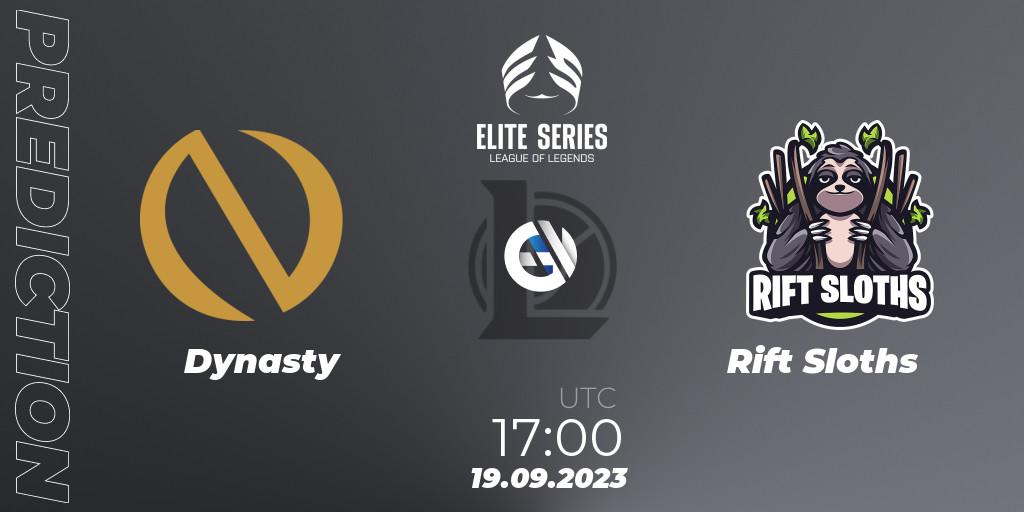 Dynasty vs Rift Sloths: Match Prediction. 19.09.23, LoL, Elite Series Relegation 2023