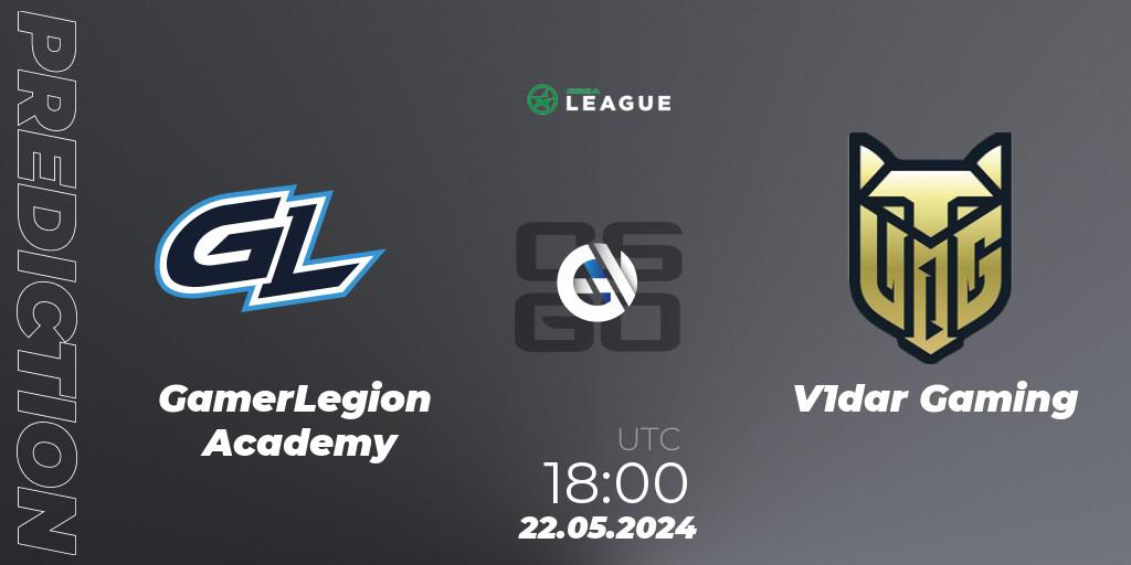 GamerLegion Academy vs V1dar Gaming: Match Prediction. 22.05.2024 at 18:00, Counter-Strike (CS2), ESEA Season 49: Advanced Division - Europe