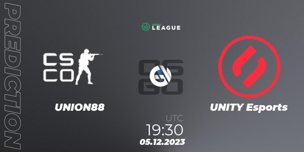 UNION88 vs UNITY Esports: Match Prediction. 05.12.2023 at 19:30, Counter-Strike (CS2), ESEA Season 47: Main Division - Europe