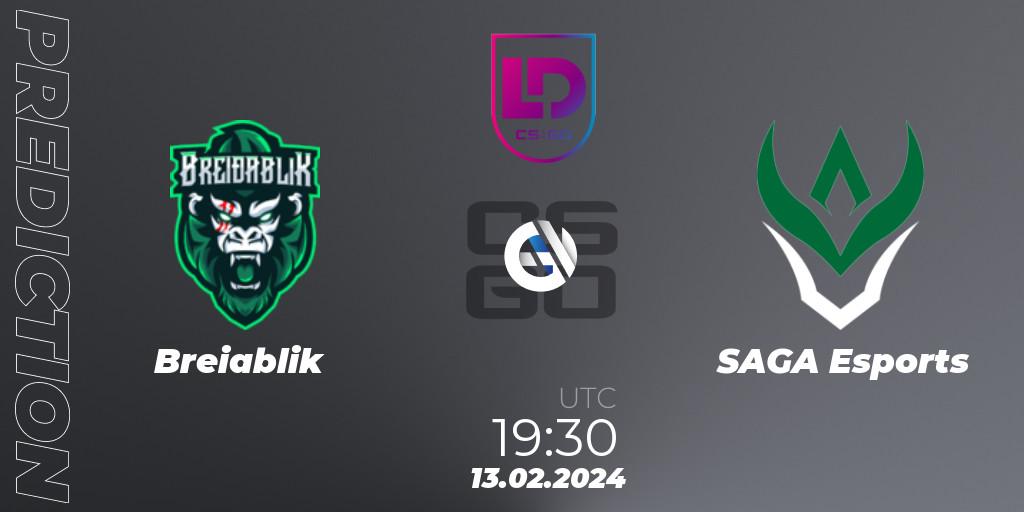 Breiðablik vs SAGA Esports: Match Prediction. 13.02.24, CS2 (CS:GO), Icelandic Esports League Season 8: Regular Season