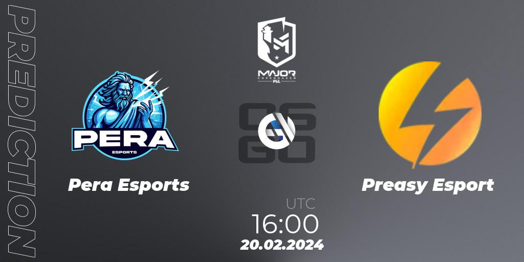 Pera Esports vs Preasy Esport: Match Prediction. 20.02.2024 at 16:45, Counter-Strike (CS2), PGL CS2 Major Copenhagen 2024: European RMR B