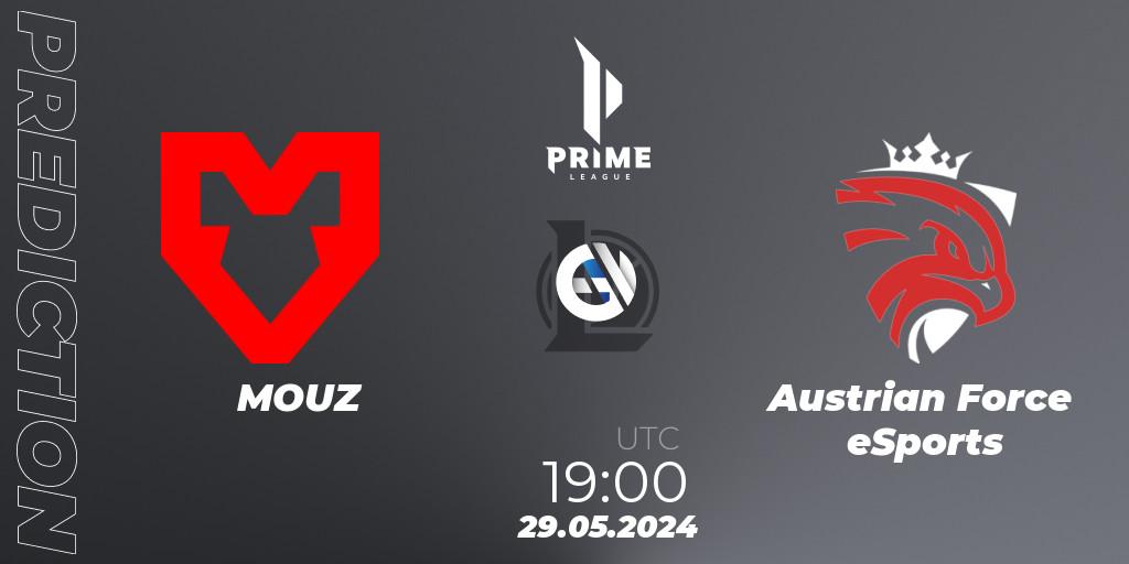 MOUZ vs Austrian Force eSports: Match Prediction. 29.05.2024 at 19:00, LoL, Prime League Summer 2024