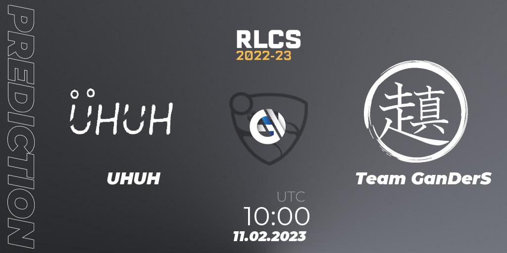 UHUH vs Team GanDerS: Match Prediction. 11.02.2023 at 10:00, Rocket League, RLCS 2022-23 - Winter: Asia-Pacific Regional 2 - Winter Cup