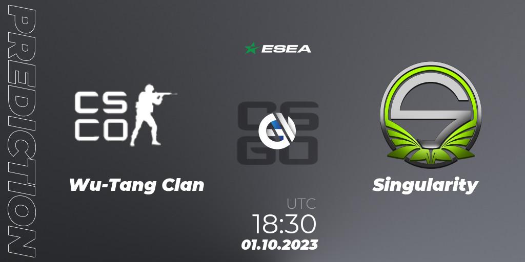 Wu-Tang Clan vs Singularity: Match Prediction. 01.10.23, CS2 (CS:GO), ESEA Advanced Season 46 Europe