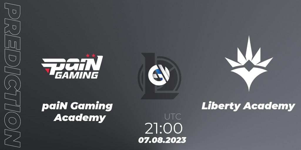 paiN Gaming Academy vs Liberty Academy: Match Prediction. 07.08.2023 at 21:00, LoL, CBLOL Academy Split 2 2023 - Group Stage