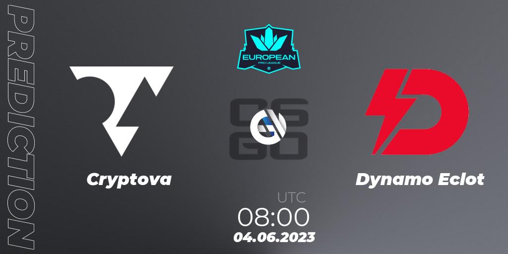 Cryptova vs Dynamo Eclot: Match Prediction. 04.06.23, CS2 (CS:GO), European Pro League Season 8