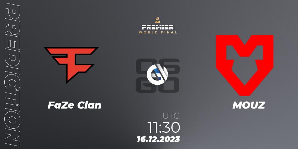 FaZe Clan vs MOUZ: Match Prediction. 16.12.23, CS2 (CS:GO), BLAST Premier World Final 2023