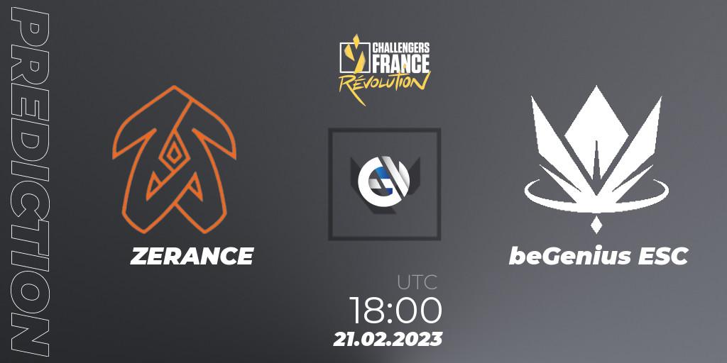 ZERANCE vs beGenius ESC: Match Prediction. 21.02.23, VALORANT, VALORANT Challengers 2023 France: Revolution Split 1