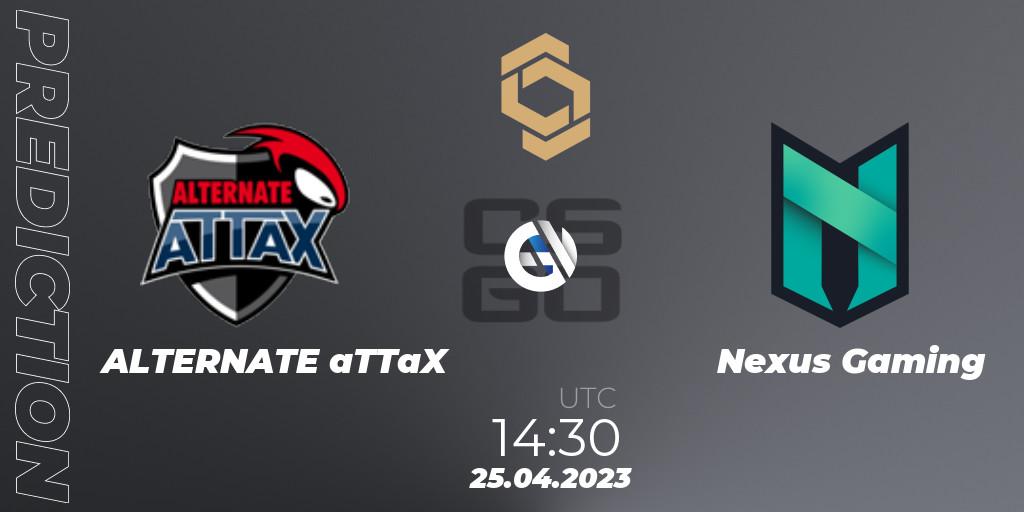 ALTERNATE aTTaX vs Nexus Gaming: Match Prediction. 25.04.2023 at 14:50, Counter-Strike (CS2), CCT South Europe Series #4