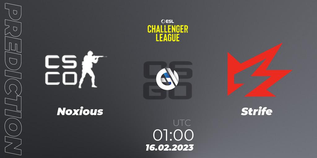 Noxious vs Strife: Match Prediction. 21.02.2023 at 01:00, Counter-Strike (CS2), ESL Challenger League Season 44: North America