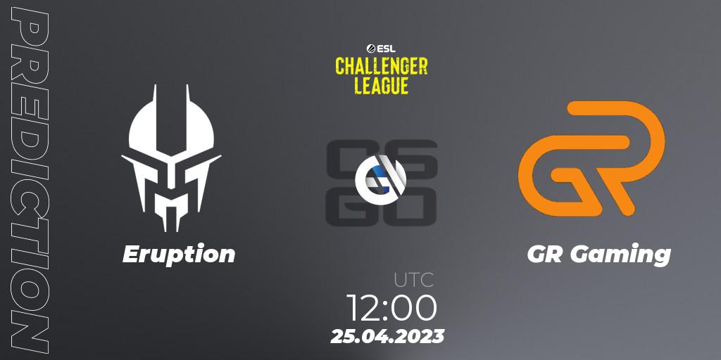 Eruption vs GR Gaming: Match Prediction. 25.04.2023 at 12:00, Counter-Strike (CS2), ESL Challenger League Season 45: Asia-Pacific