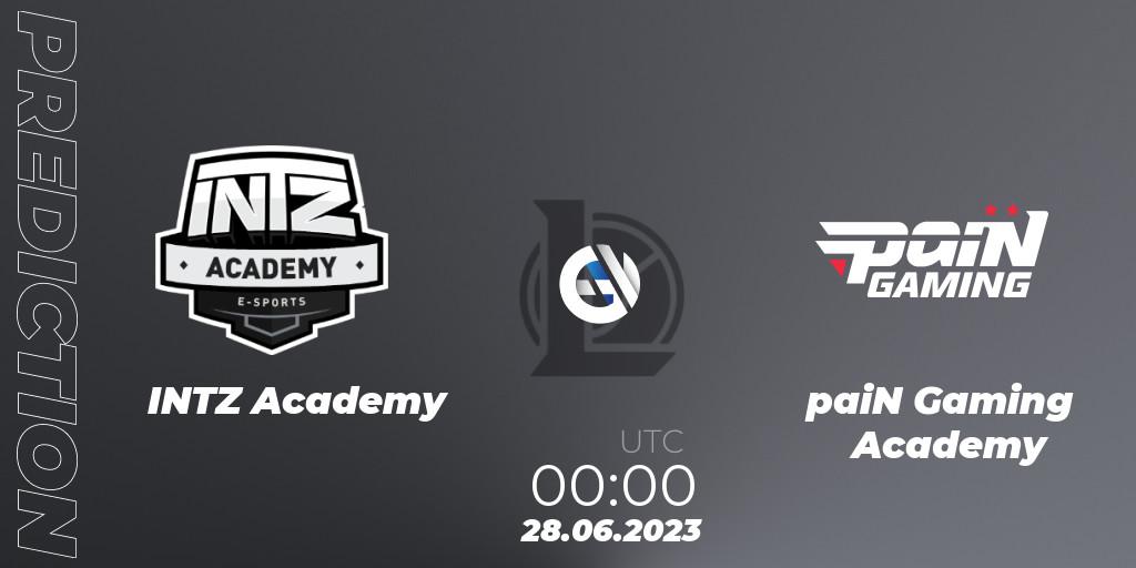 INTZ Academy vs paiN Gaming Academy: Match Prediction. 28.06.2023 at 00:00, LoL, CBLOL Academy Split 2 2023 - Group Stage