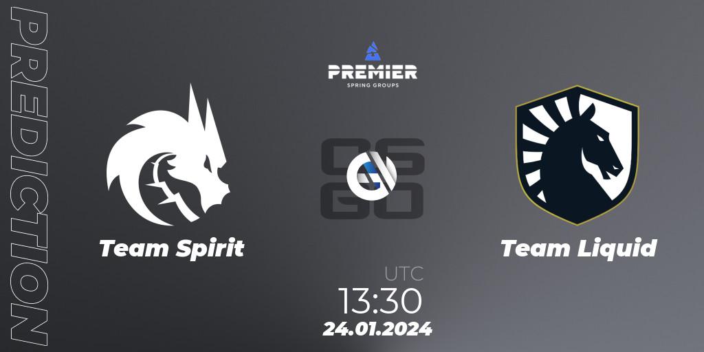 Team Spirit vs Team Liquid: Match Prediction. 24.01.24, CS2 (CS:GO), BLAST Premier: Spring Groups 2024