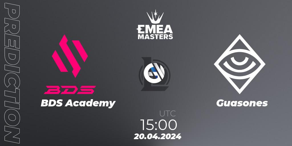 BDS Academy vs Guasones: Match Prediction. 20.04.24, LoL, EMEA Masters Spring 2024 - Group Stage