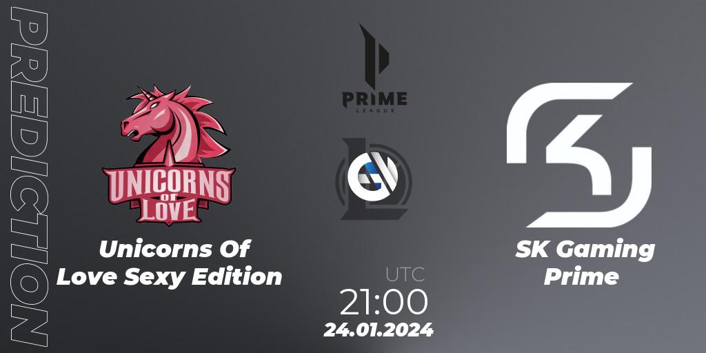 Unicorns Of Love Sexy Edition vs SK Gaming Prime: Match Prediction. 24.01.24, LoL, Prime League Spring 2024 - Group Stage