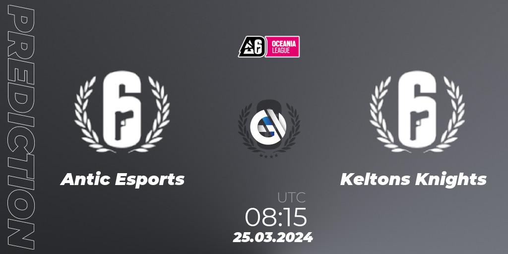 Antic Esports vs Keltons Knights: Match Prediction. 25.03.2024 at 08:15, Rainbow Six, Oceania League 2024 - Stage 1