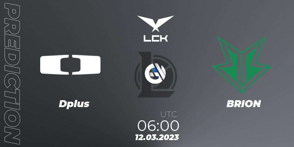 Dplus vs BRION: Match Prediction. 12.03.2023 at 06:00, LoL, LCK Spring 2023 - Group Stage