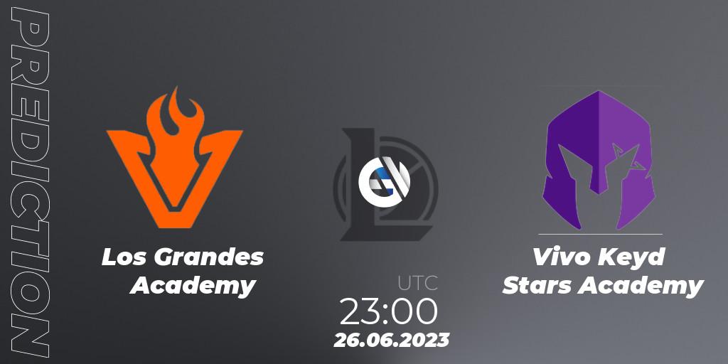 Los Grandes Academy vs Vivo Keyd Stars Academy: Match Prediction. 26.06.23, LoL, CBLOL Academy Split 2 2023 - Group Stage