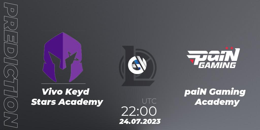 Vivo Keyd Stars Academy vs paiN Gaming Academy: Match Prediction. 24.07.2023 at 22:00, LoL, CBLOL Academy Split 2 2023 - Group Stage