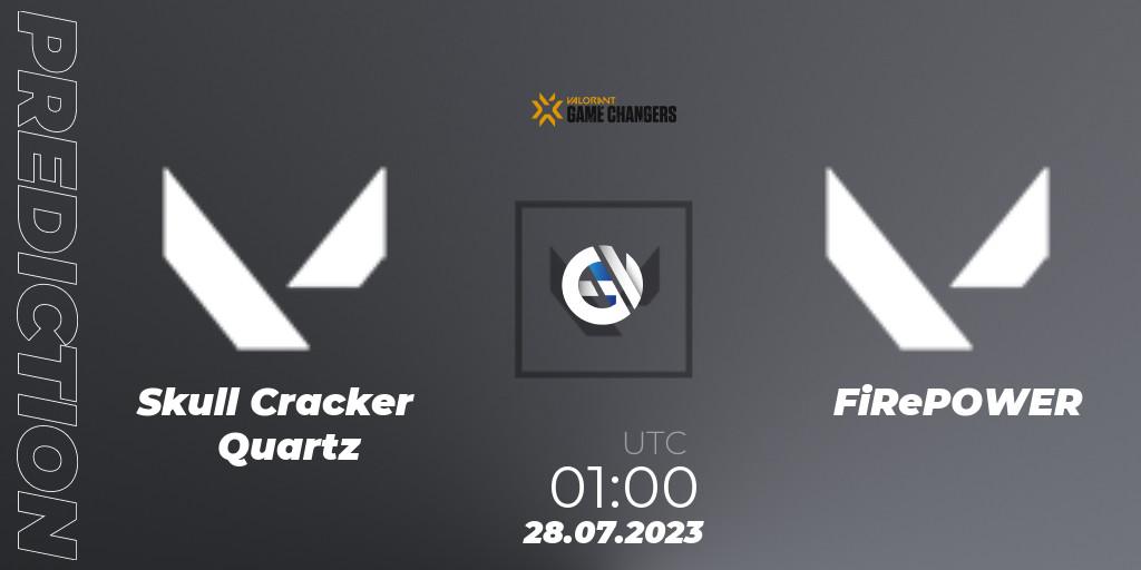 Skull Cracker Quartz vs FiRePOWER: Match Prediction. 28.07.2023 at 01:00, VALORANT, VCT 2023: Game Changers Latin America North