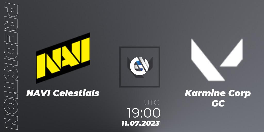 NAVI Celestials vs Karmine Corp GC: Match Prediction. 11.07.2023 at 19:10, VALORANT, VCT 2023: Game Changers EMEA Series 2 - Group Stage