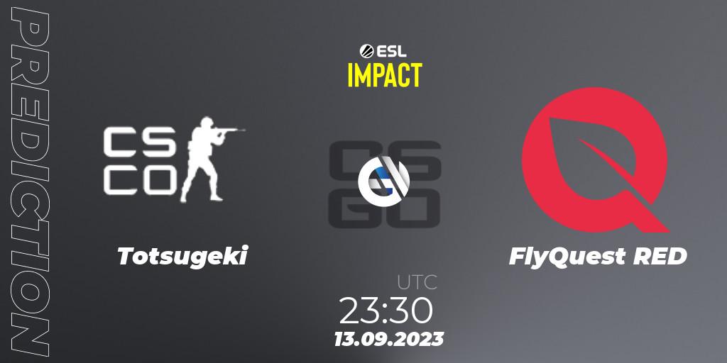 Totsugeki vs FlyQuest RED: Match Prediction. 13.09.2023 at 23:30, Counter-Strike (CS2), ESL Impact League Season 4: North American Division