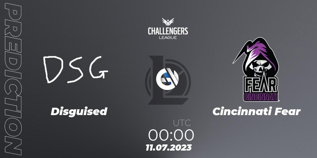 Disguised vs Cincinnati Fear: Match Prediction. 25.06.2023 at 20:00, LoL, North American Challengers League 2023 Summer - Group Stage