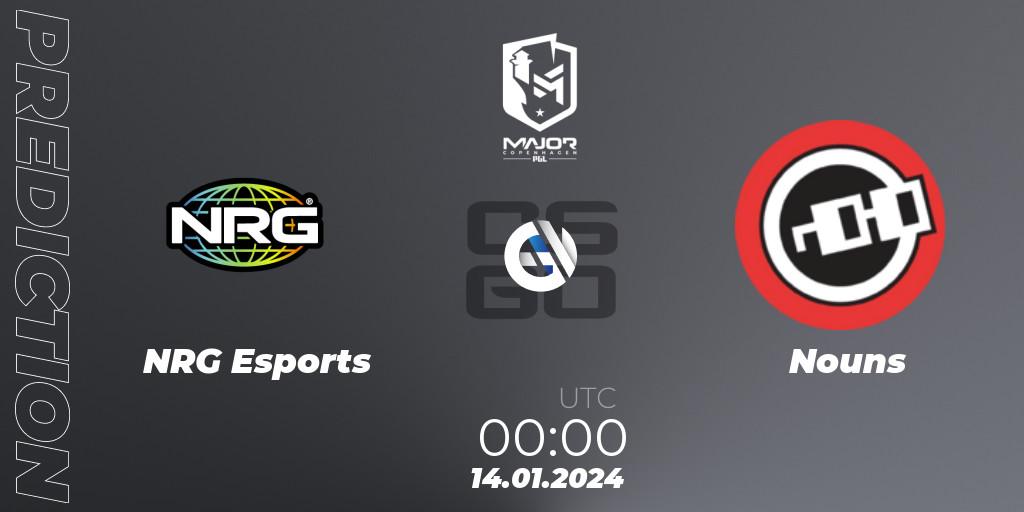 NRG Esports vs Nouns: Match Prediction. 14.01.2024 at 00:00, Counter-Strike (CS2), PGL CS2 Major Copenhagen 2024 North America RMR Closed Qualifier