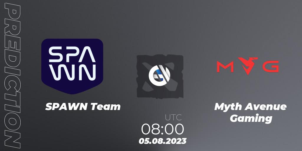 SPAWN Team vs Myth Avenue Gaming: Match Prediction. 05.08.23, Dota 2, 1XPLORE Asia #2