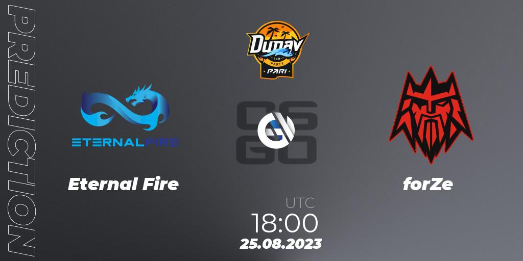 Eternal Fire vs forZe: Match Prediction. 25.08.2023 at 18:10, Counter-Strike (CS2), PARI Dunav Party 2023