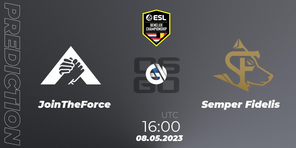 JoinTheForce vs Semper Fidelis: Match Prediction. 08.05.2023 at 16:00, Counter-Strike (CS2), ESL Benelux Championship Spring 2023
