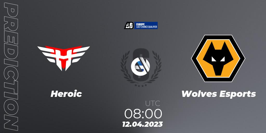 Heroic vs Wolves Esports: Match Prediction. 12.04.2023 at 08:00, Rainbow Six, Europe League 2023 - Stage 1 - Last Chance Qualifiers