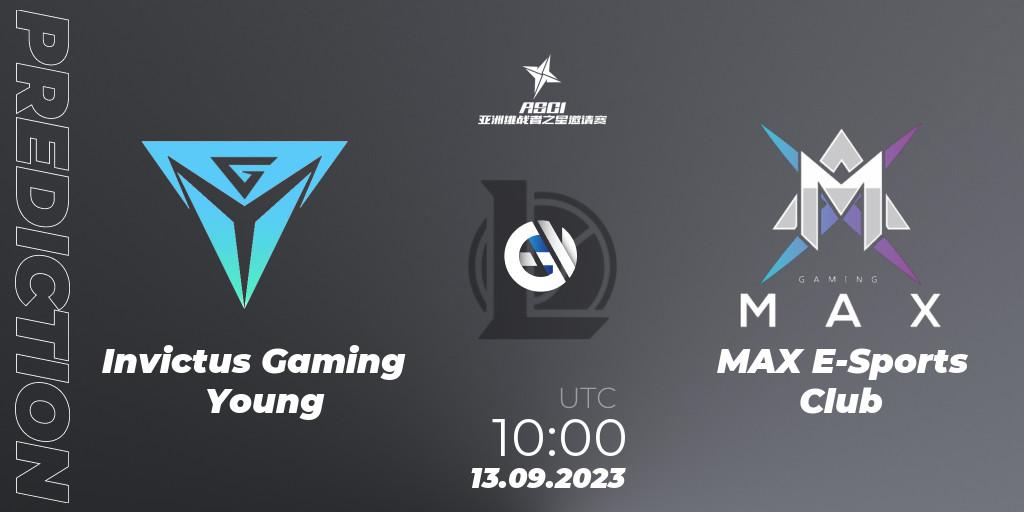 Invictus Gaming Young vs MAX E-Sports Club: Match Prediction. 13.09.23, LoL, Asia Star Challengers Invitational 2023