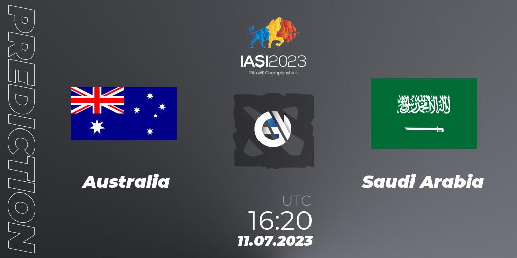 Australia vs Saudi Arabia: Match Prediction. 11.07.2023 at 16:20, Dota 2, Gamers8 IESF Asian Championship 2023