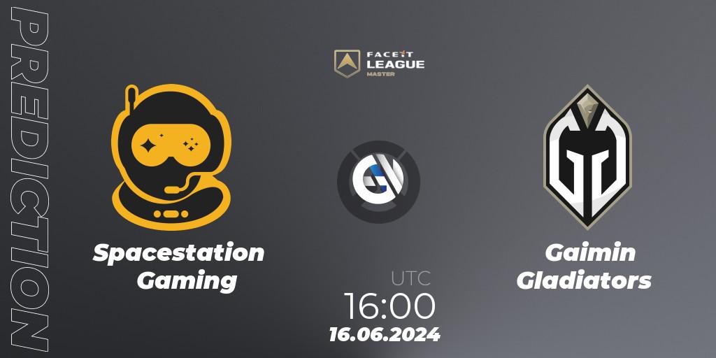 Spacestation Gaming vs Gaimin Gladiators: Match Prediction. 16.06.2024 at 16:00, Overwatch, FACEIT League Season 1 - EMEA Master Road to EWC