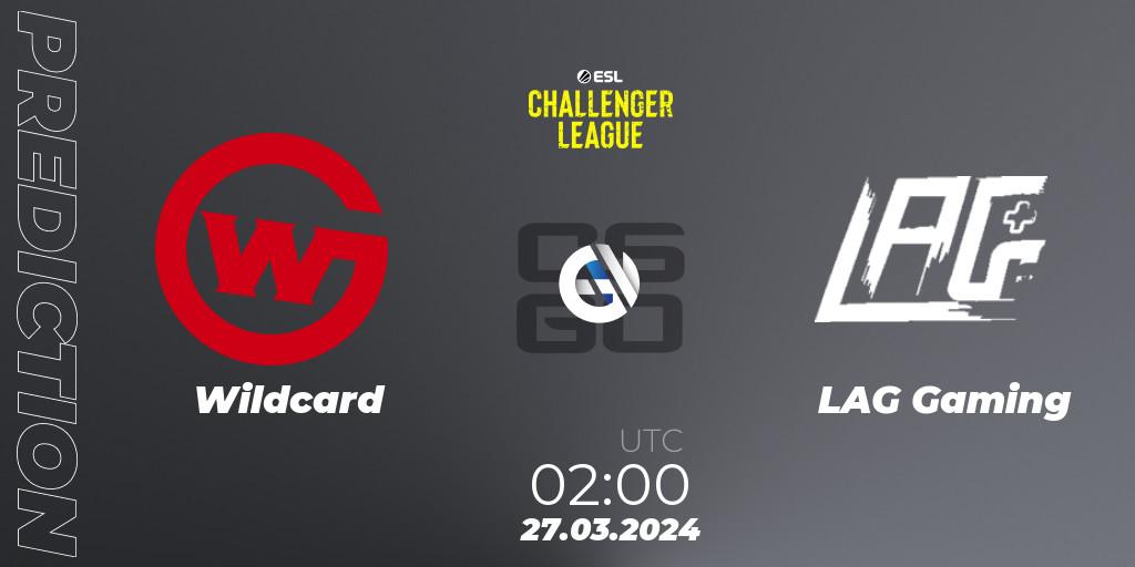 Wildcard vs LAG Gaming: Match Prediction. 27.03.24, CS2 (CS:GO), ESL Challenger League Season 47: North America