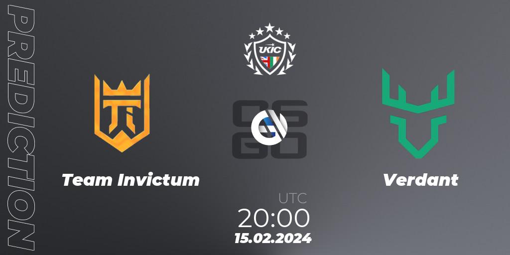Team Invictum vs Verdant: Match Prediction. 15.02.2024 at 20:00, Counter-Strike (CS2), UKIC League Season 1: Division 1
