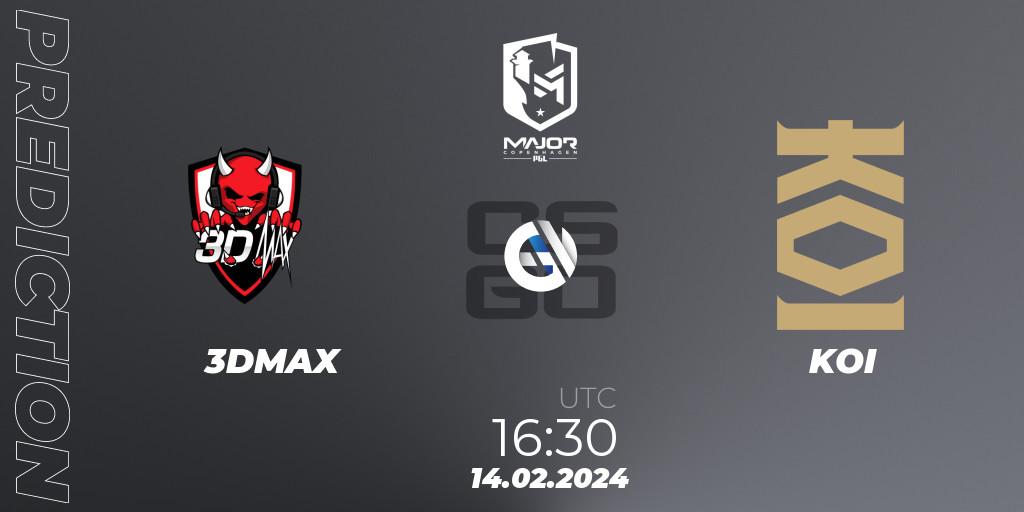 3DMAX vs KOI: Match Prediction. 14.02.2024 at 18:00, Counter-Strike (CS2), PGL CS2 Major Copenhagen 2024 Europe RMR