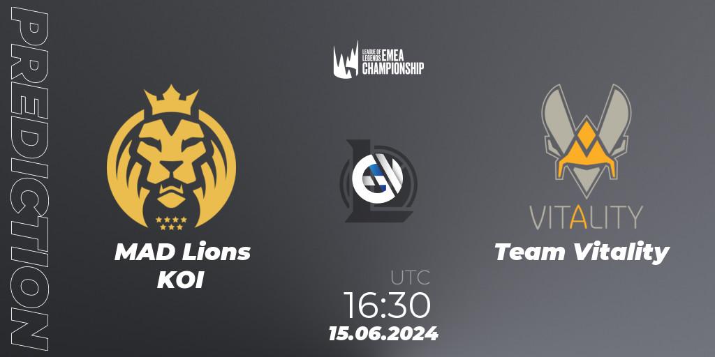 MAD Lions KOI vs Team Vitality: Match Prediction. 15.06.2024 at 16:30, LoL, LEC Summer 2024 - Regular Season