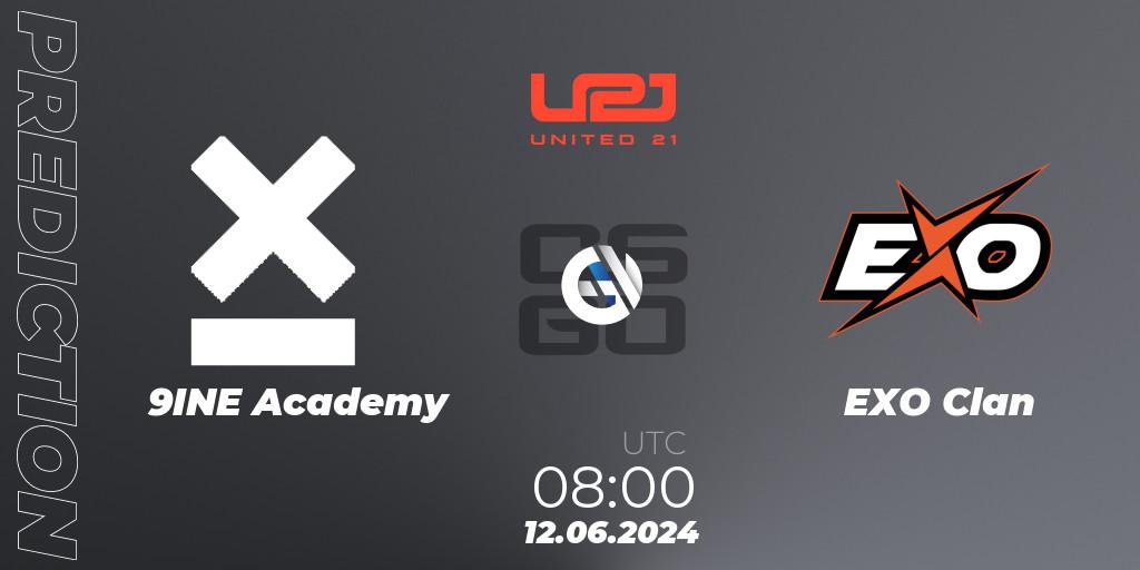 9INE Academy vs EXO Clan: Match Prediction. 12.06.2024 at 08:00, Counter-Strike (CS2), United21 Season 16