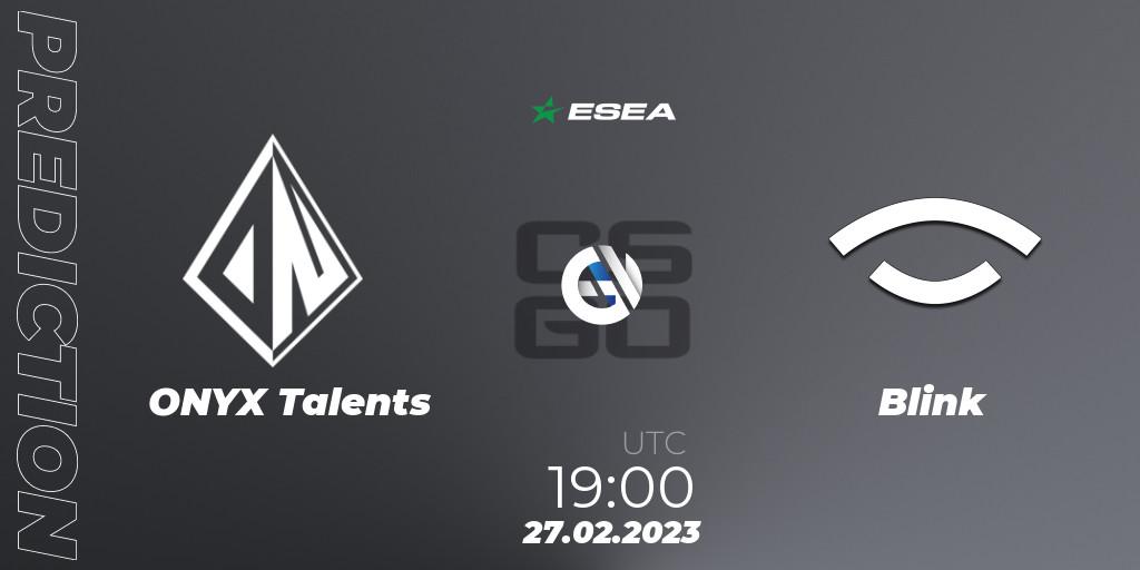 ONYX Talents vs Blink: Match Prediction. 03.03.2023 at 16:00, Counter-Strike (CS2), ESEA Season 44: Advanced Division - Europe