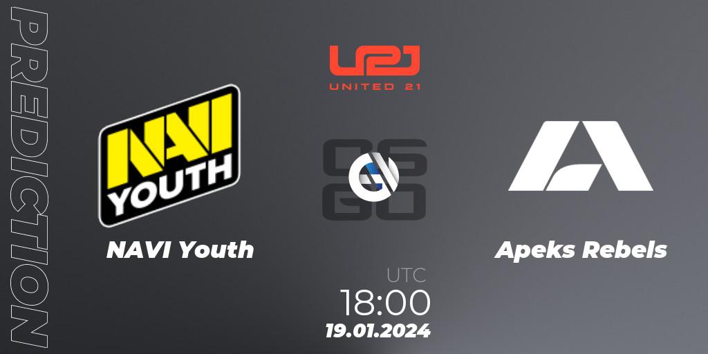 NAVI Youth vs Apeks Rebels: Match Prediction. 19.01.24, CS2 (CS:GO), United21 Season 10: Division 2