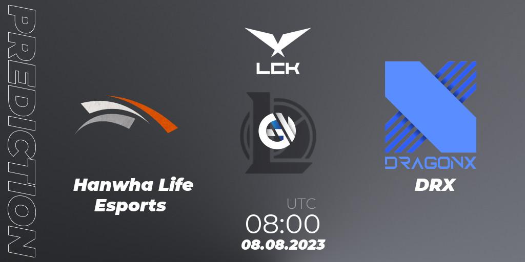Hanwha Life Esports vs DRX: Match Prediction. 08.08.2023 at 08:00, LoL, LCK Summer 2023 - Playoffs