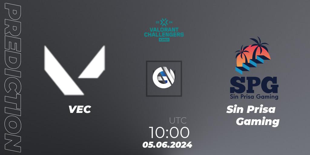 VEC vs Sin Prisa Gaming: Match Prediction. 05.06.2024 at 12:30, VALORANT, VALORANT Challengers 2024 Korea: Split 2