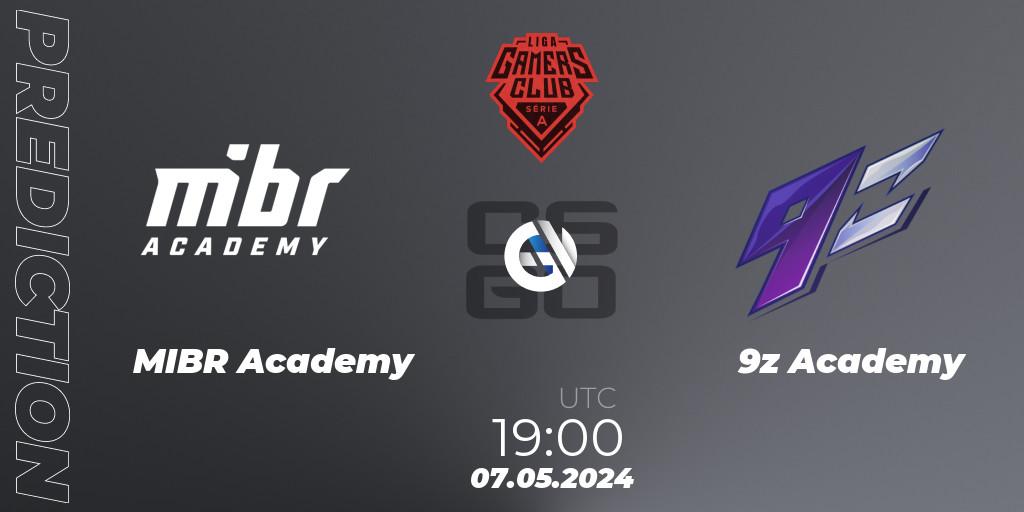 MIBR Academy vs 9z Academy: Match Prediction. 07.05.2024 at 19:00, Counter-Strike (CS2), Gamers Club Liga Série A: April 2024